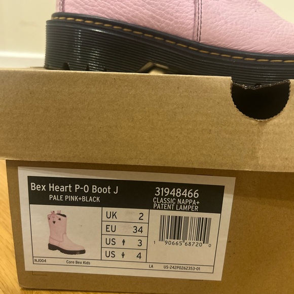 Dr. Martens Kids Light Pink Heart Boots - Picture 2 of 3